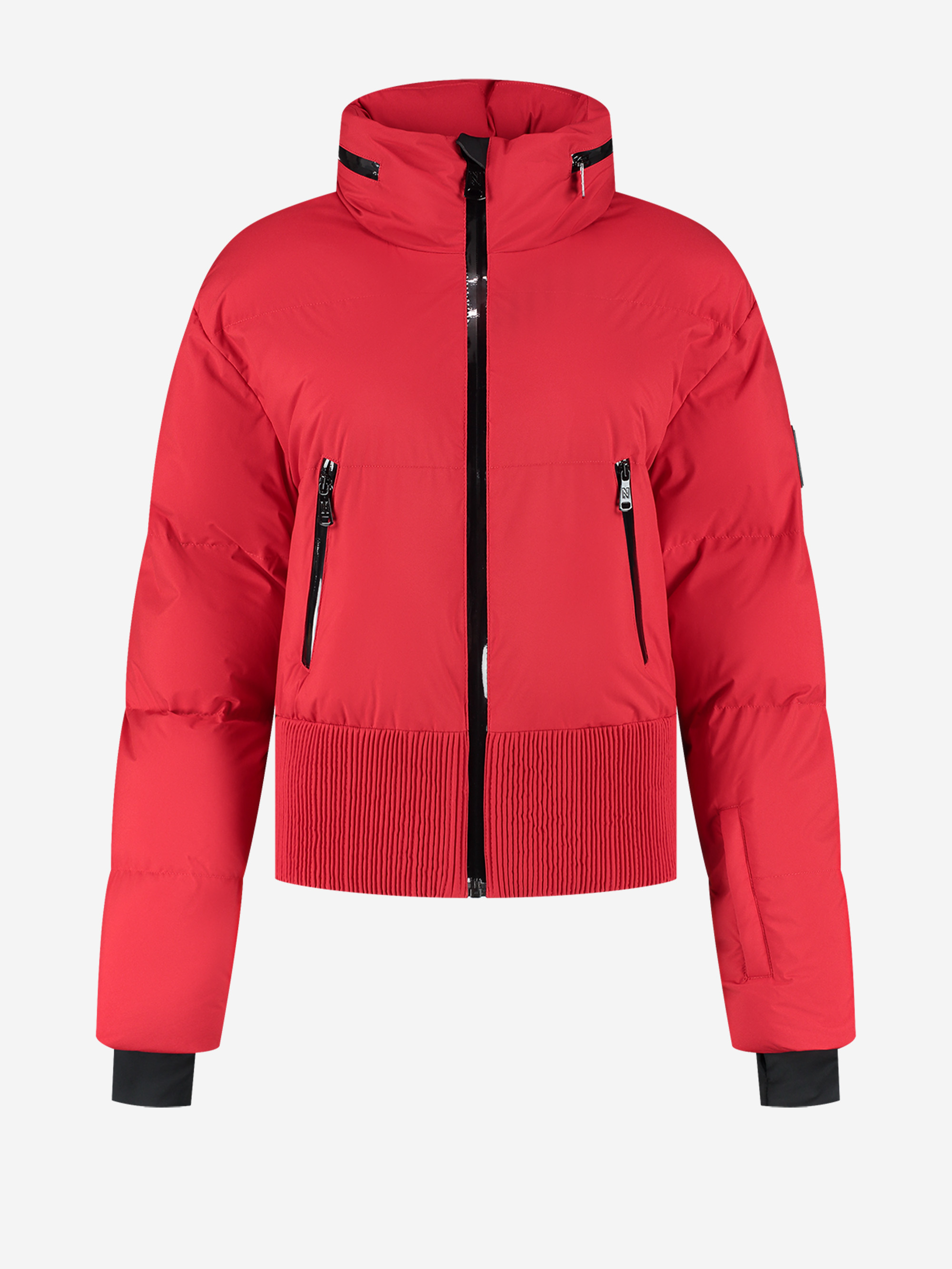 Ski jacket with fold-out hood and snow gaiters