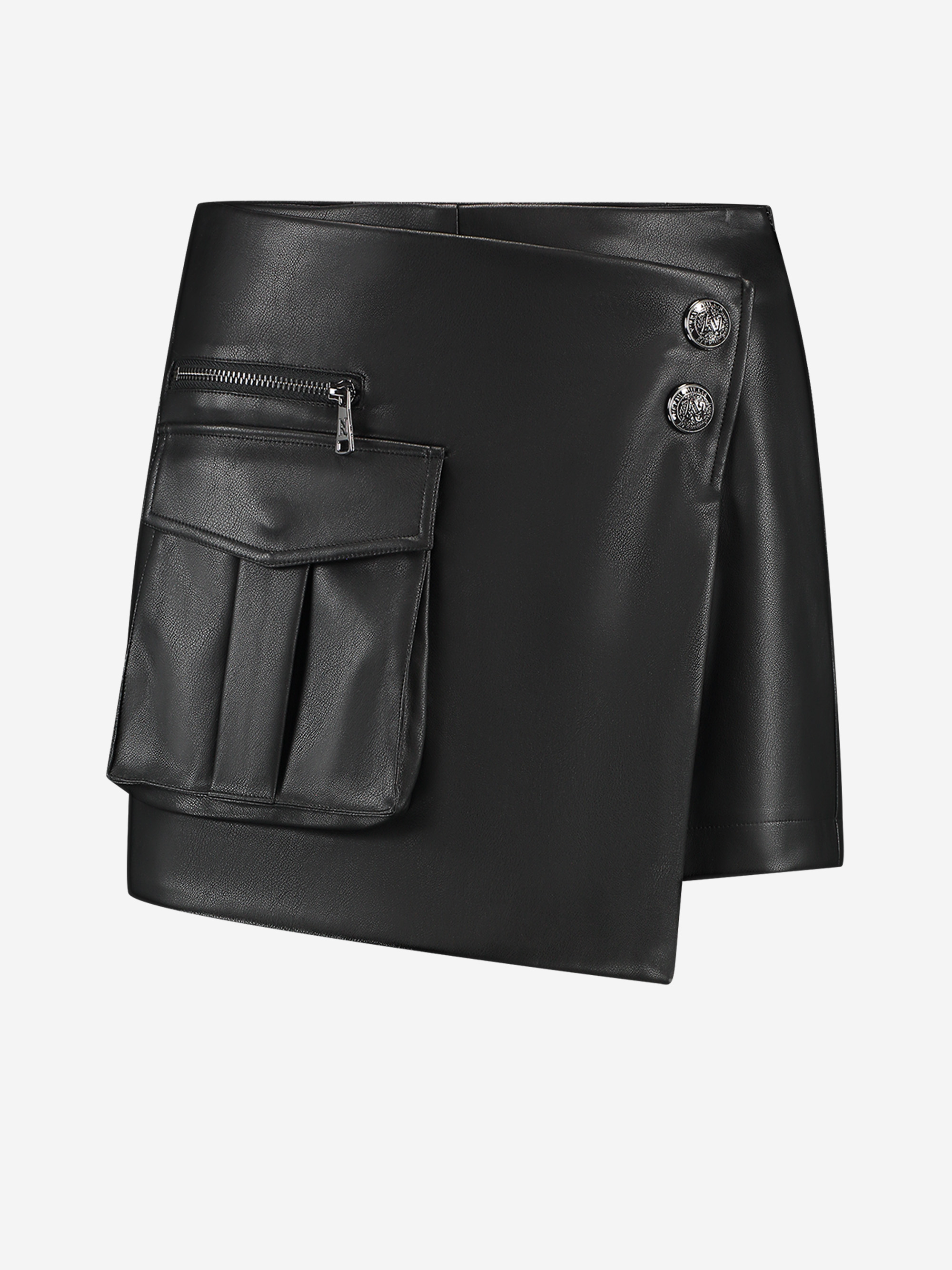 Leren-look skort