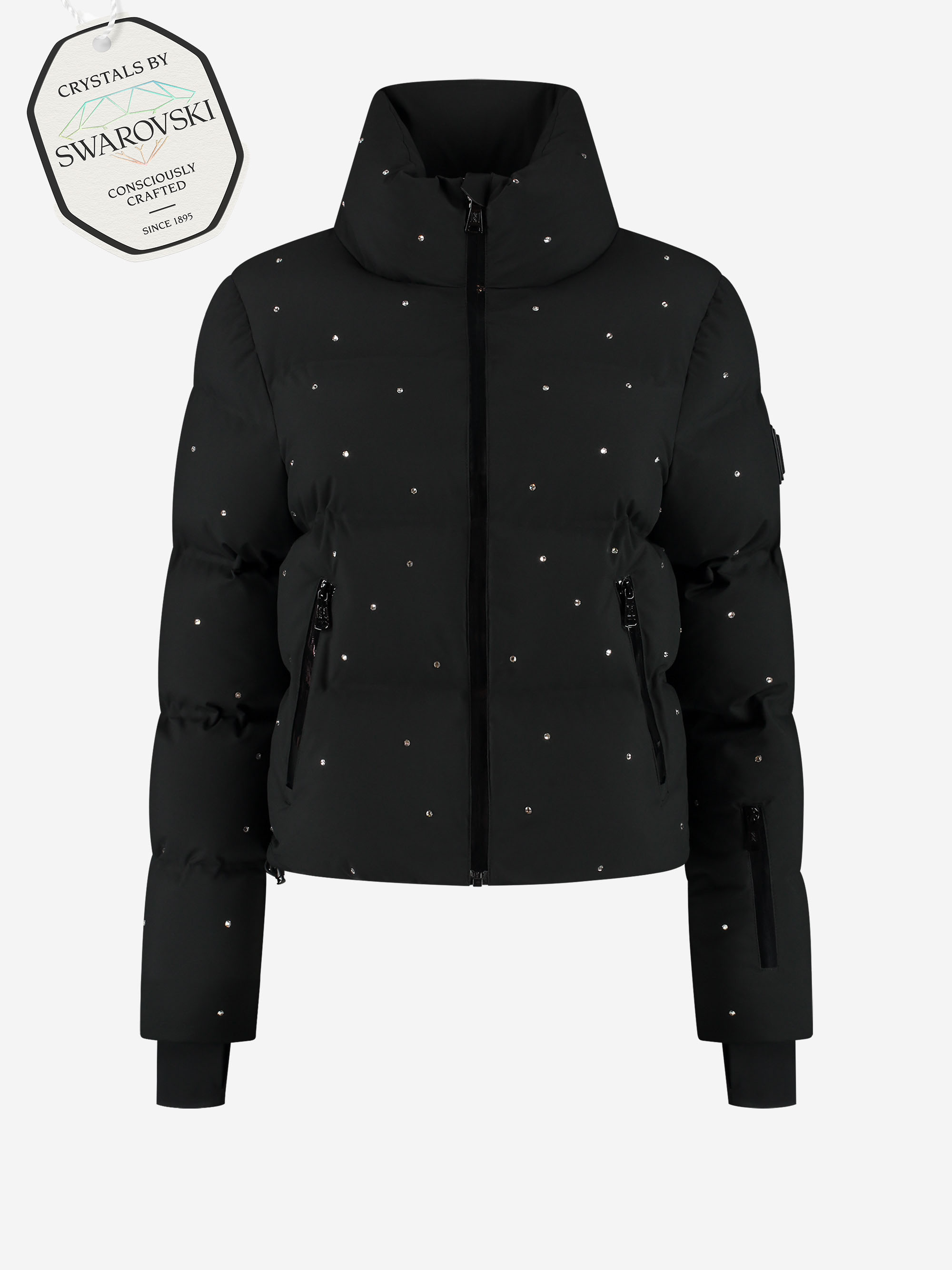 Ski jacket with Swarovski crystals