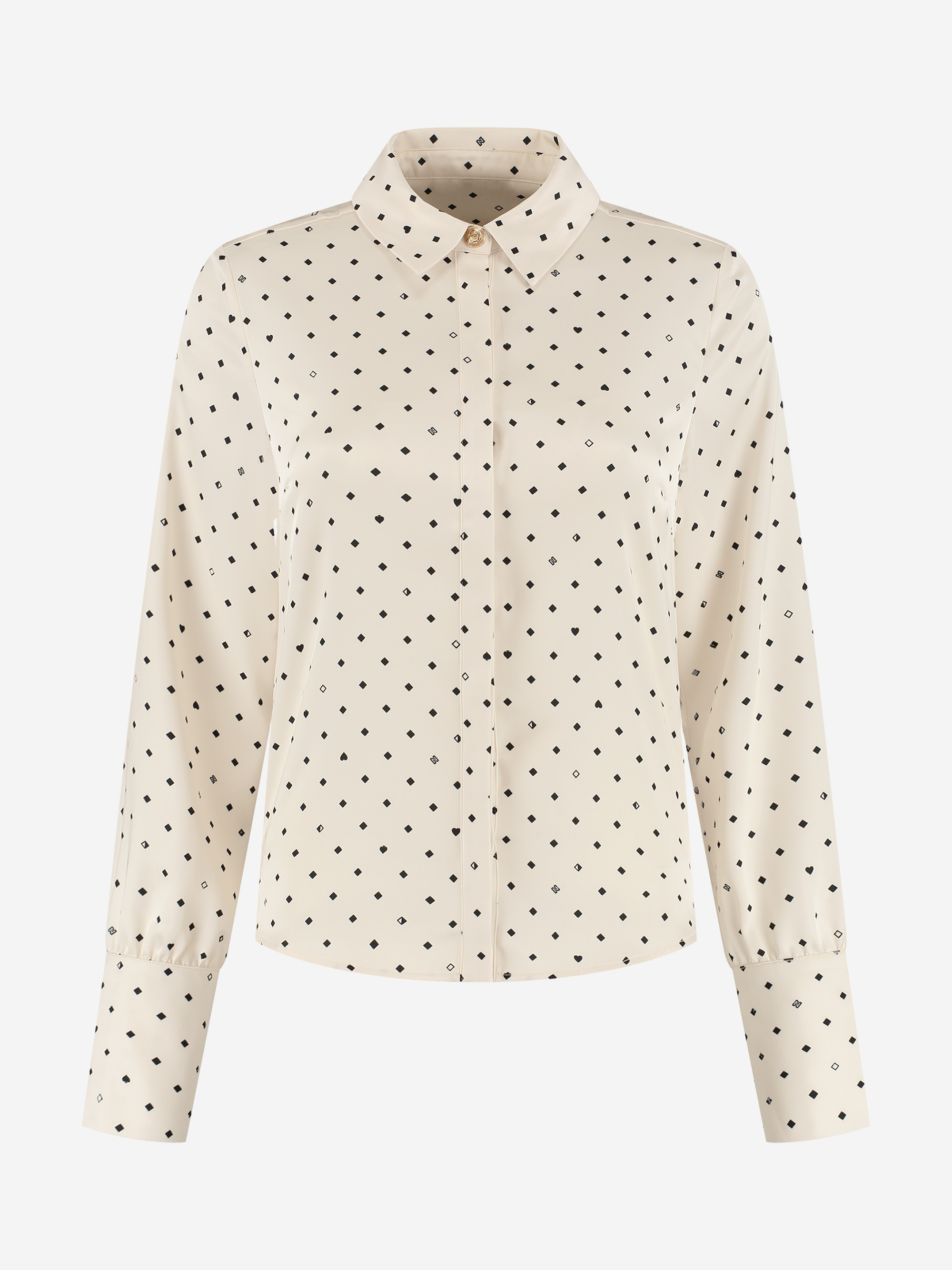 Losvallende blouse met all-over print