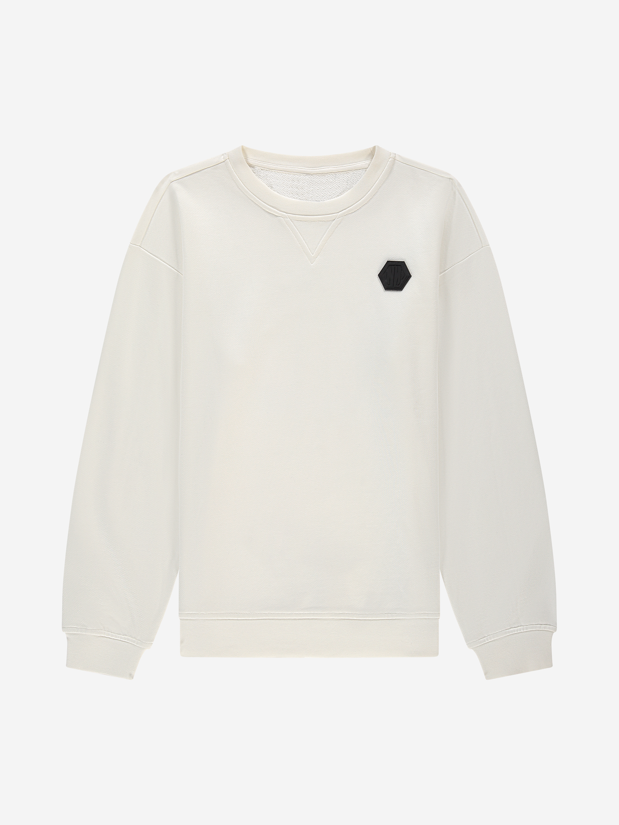 Loose-fitting sweater with N&N logo patch