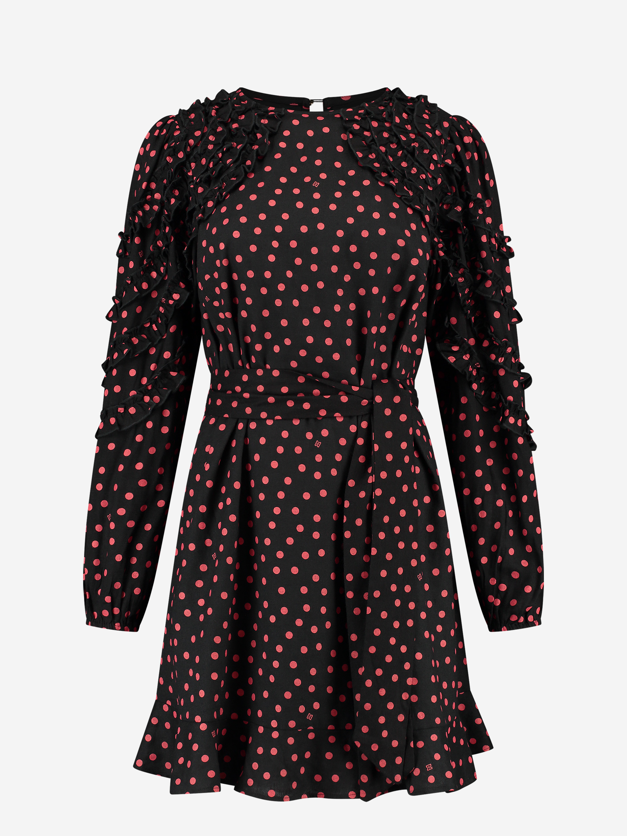 Dotted dress with ruffles