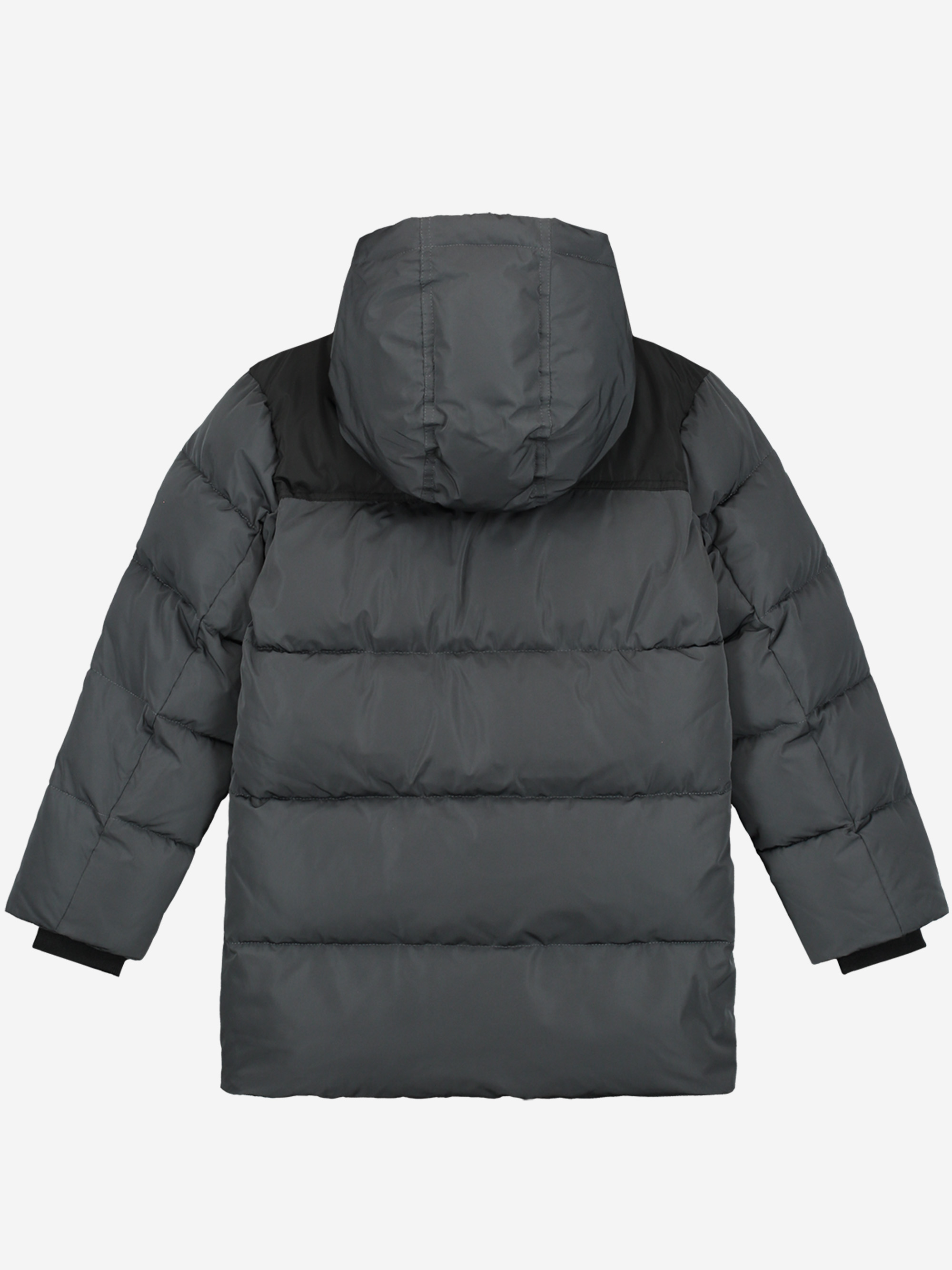 Puffer jacket with hood and logo