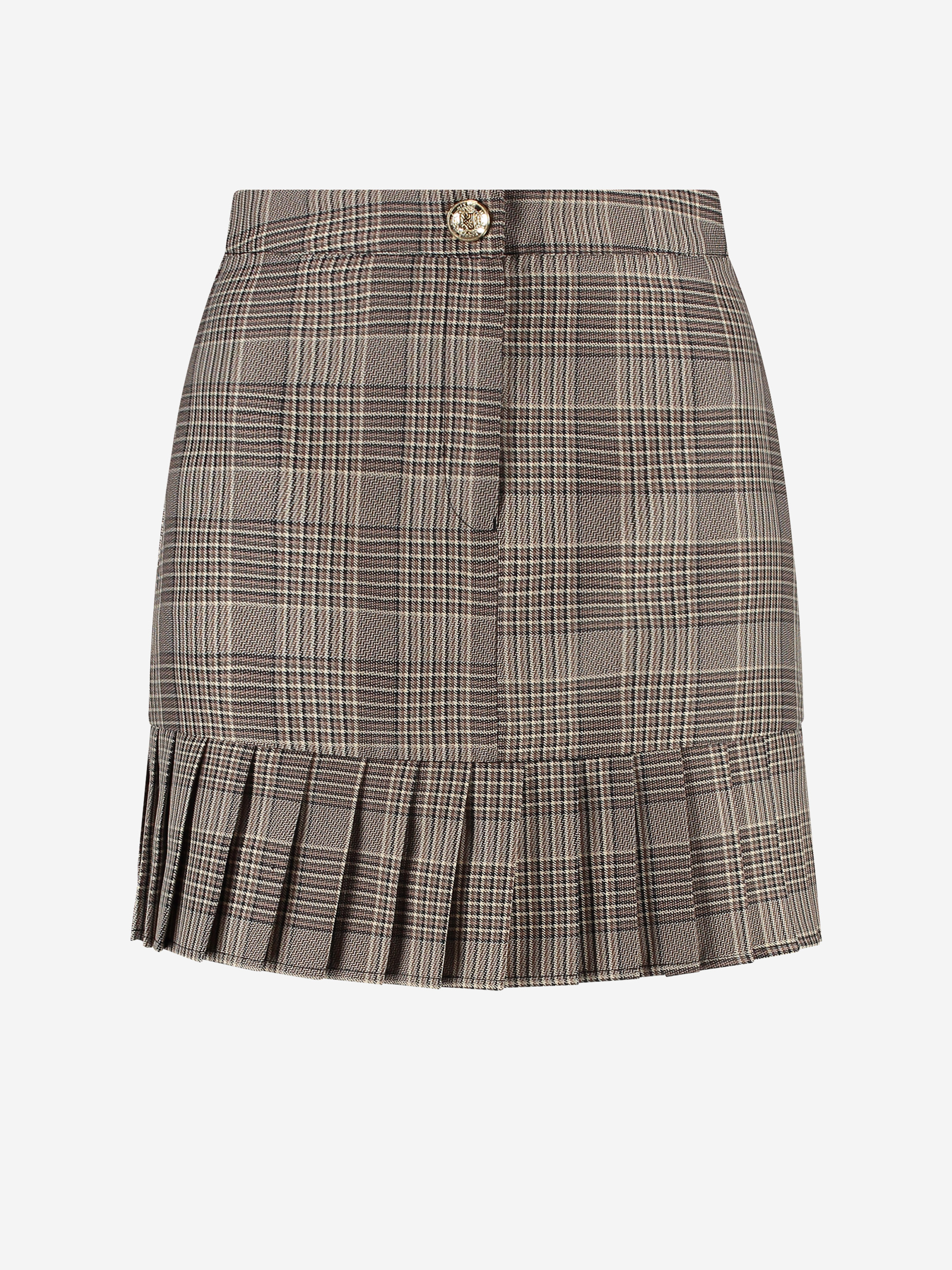 Checked skirt with pleats