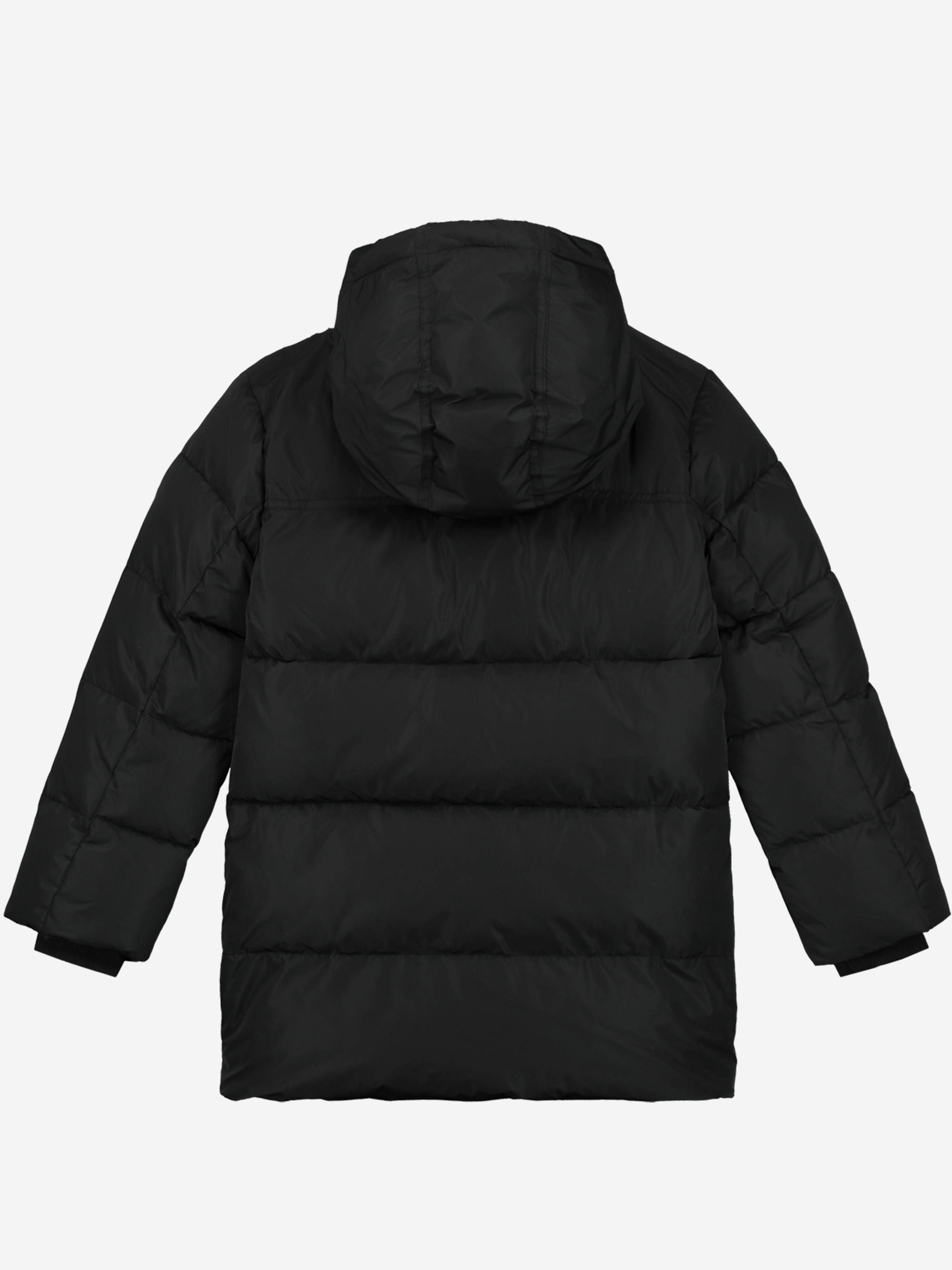 Puffer jacket with hood and logo